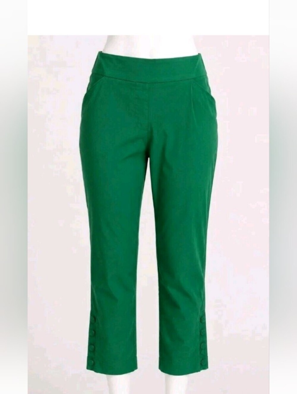 Worthington Emerald Green Pull-On Cropped Bootcut Pants